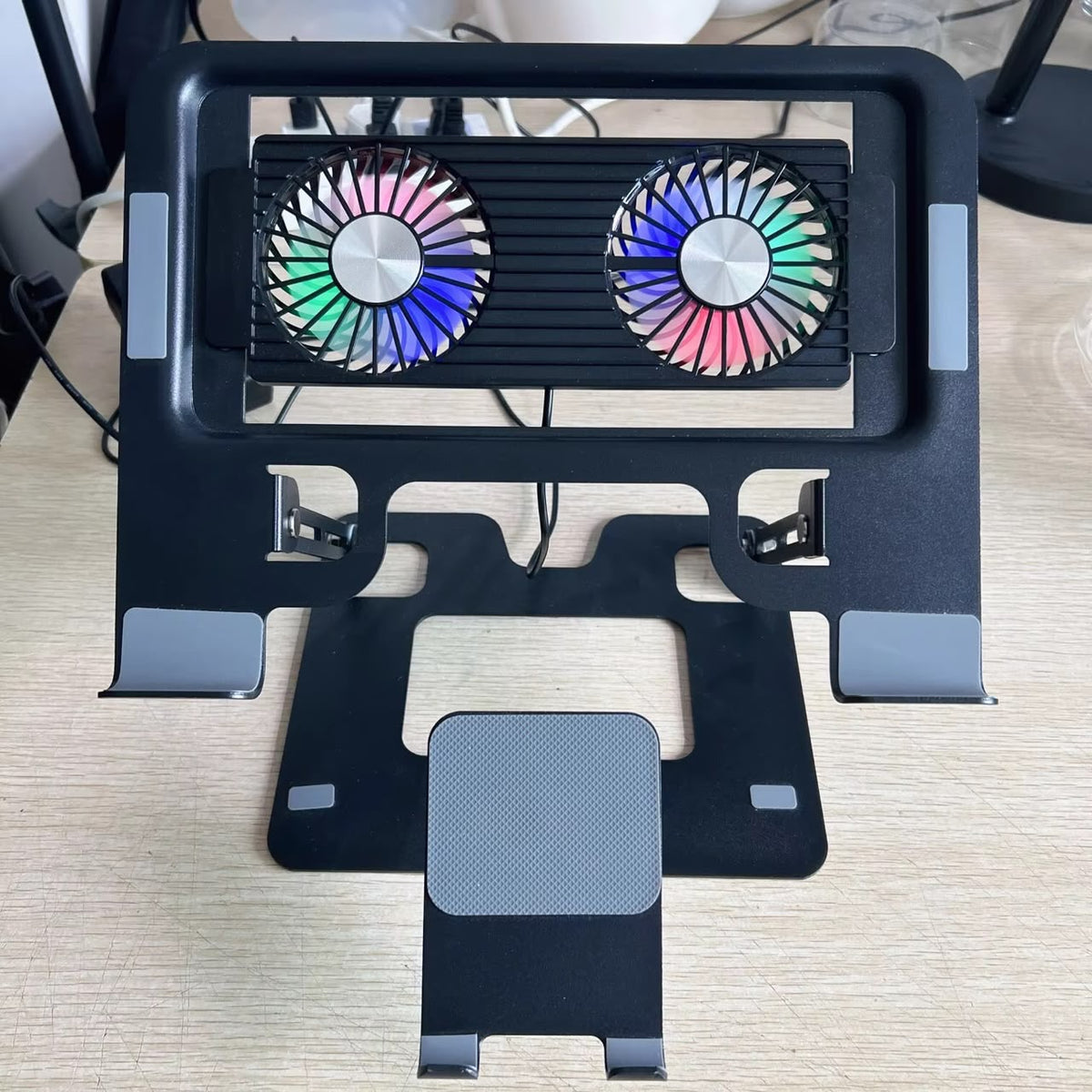 Support Ordinateur Portable Pliable avec Double Ventilateur
