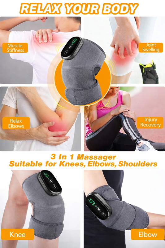 🔥 Genouillère de Massage Chauffante Intelligente – Soulagement Instantané des Douleurs Articulaires